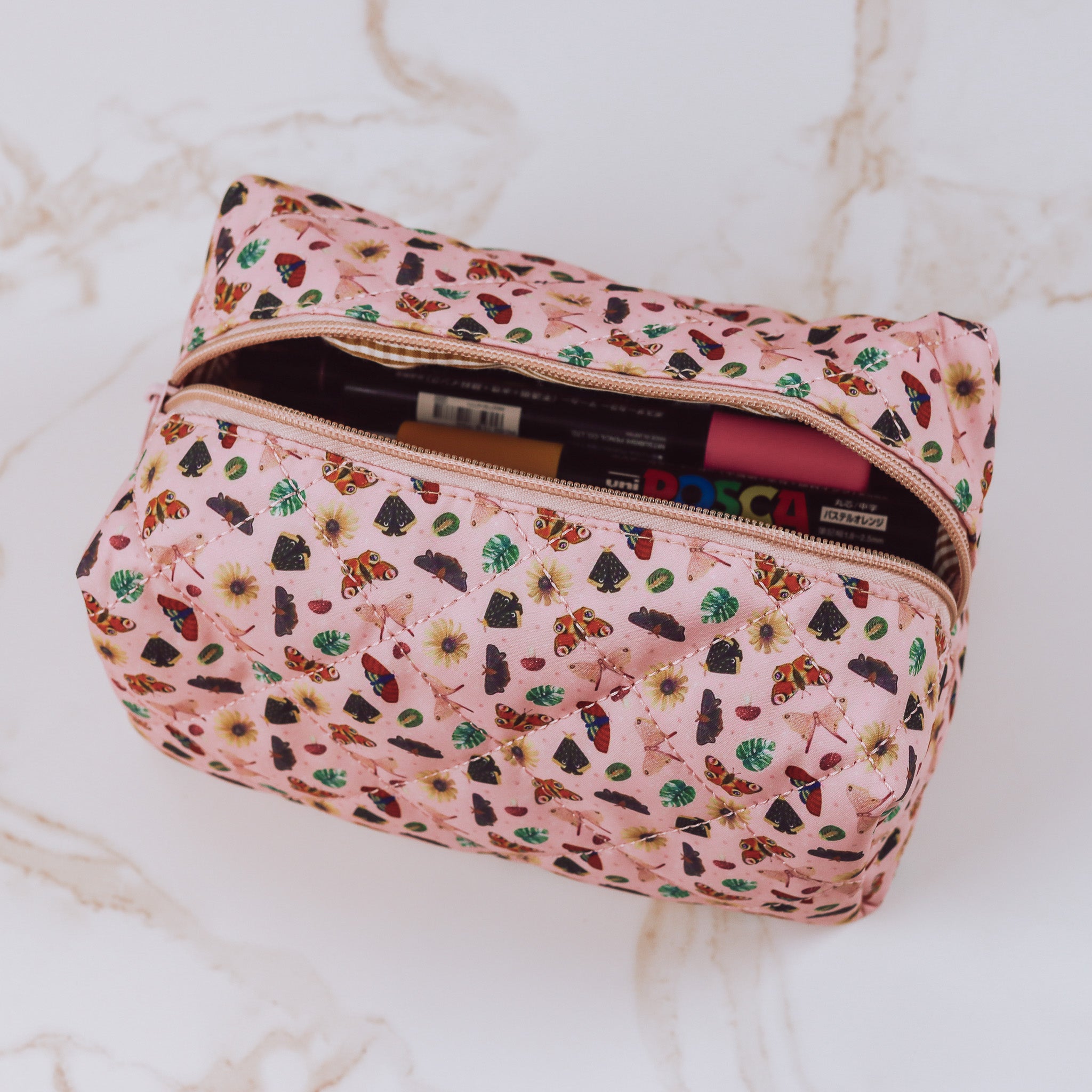 Wings & Whimsy - Quilted Pencil Pouch/Cosmetic Bag – Mira Byler, LLC