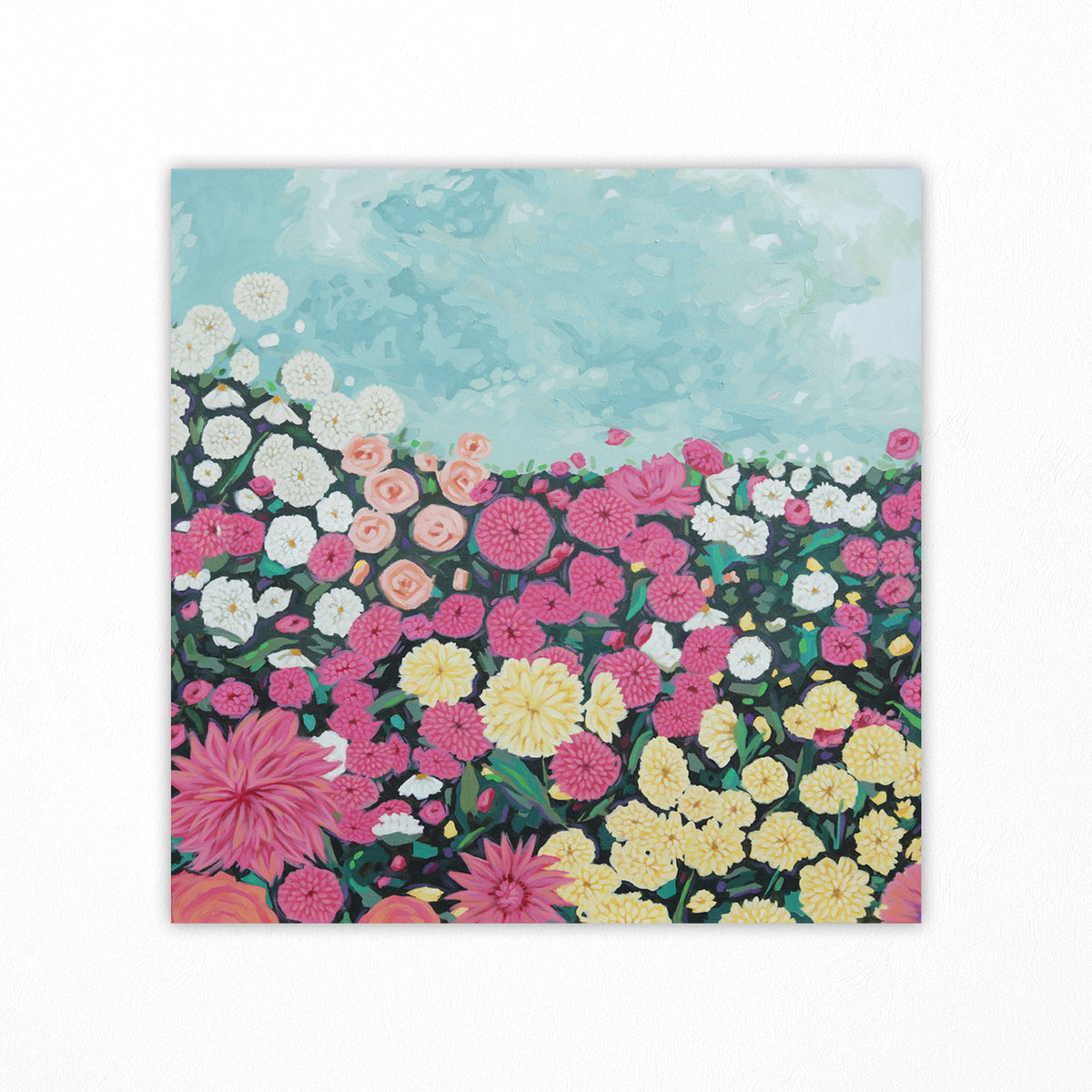 Dahlia Fields - Original Acrylic Painting – Mira Byler, LLC